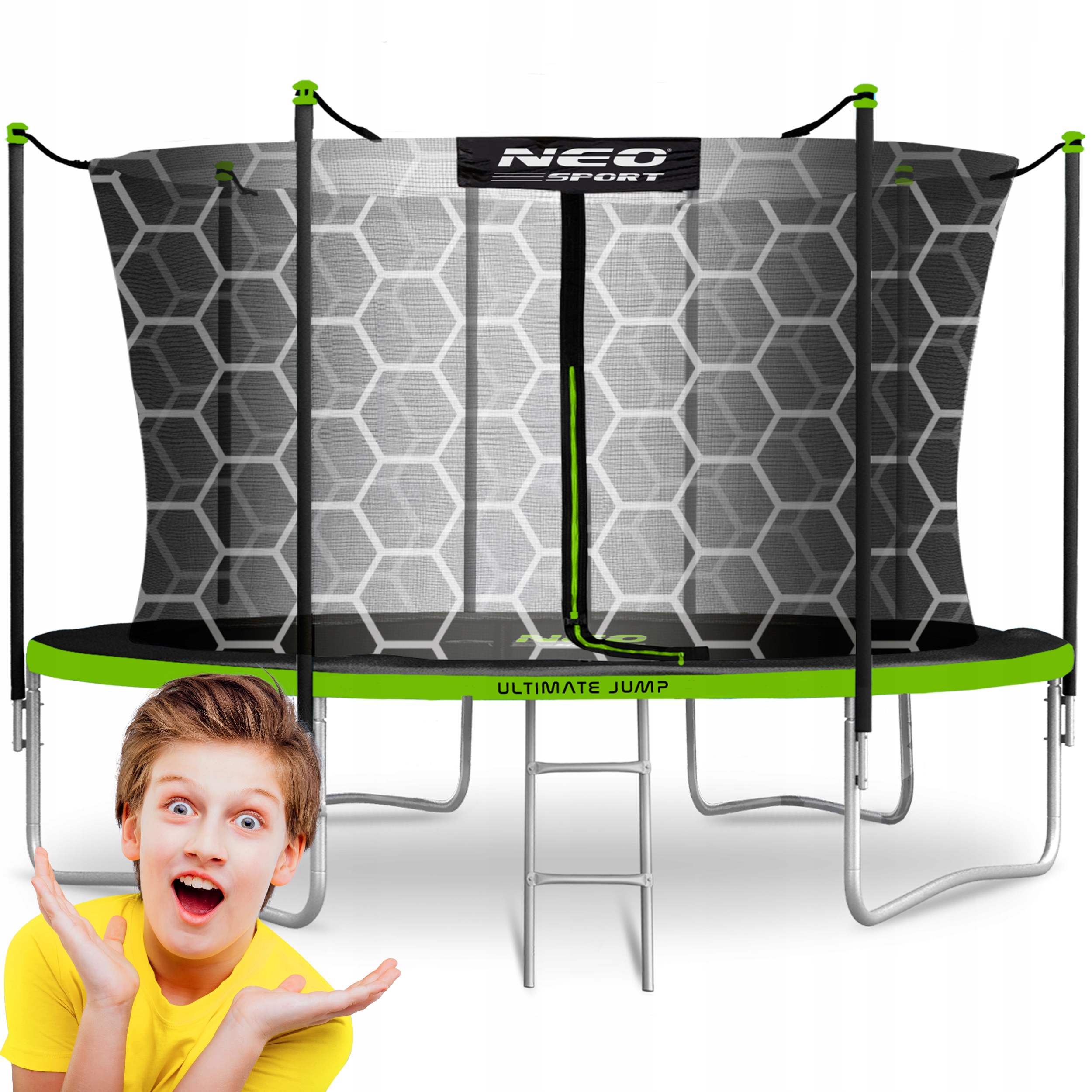 Trampolína Neo-sport so sieťou 374 cm FT 12 (365-374 cm)